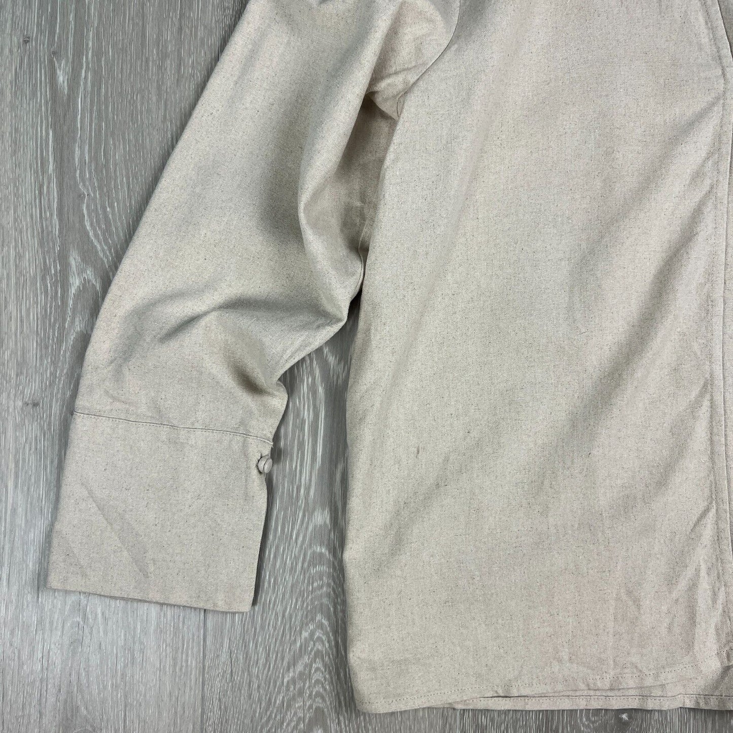 Meshki Womens Tasha Oversized Beige Linen Shirt Size Small (New)