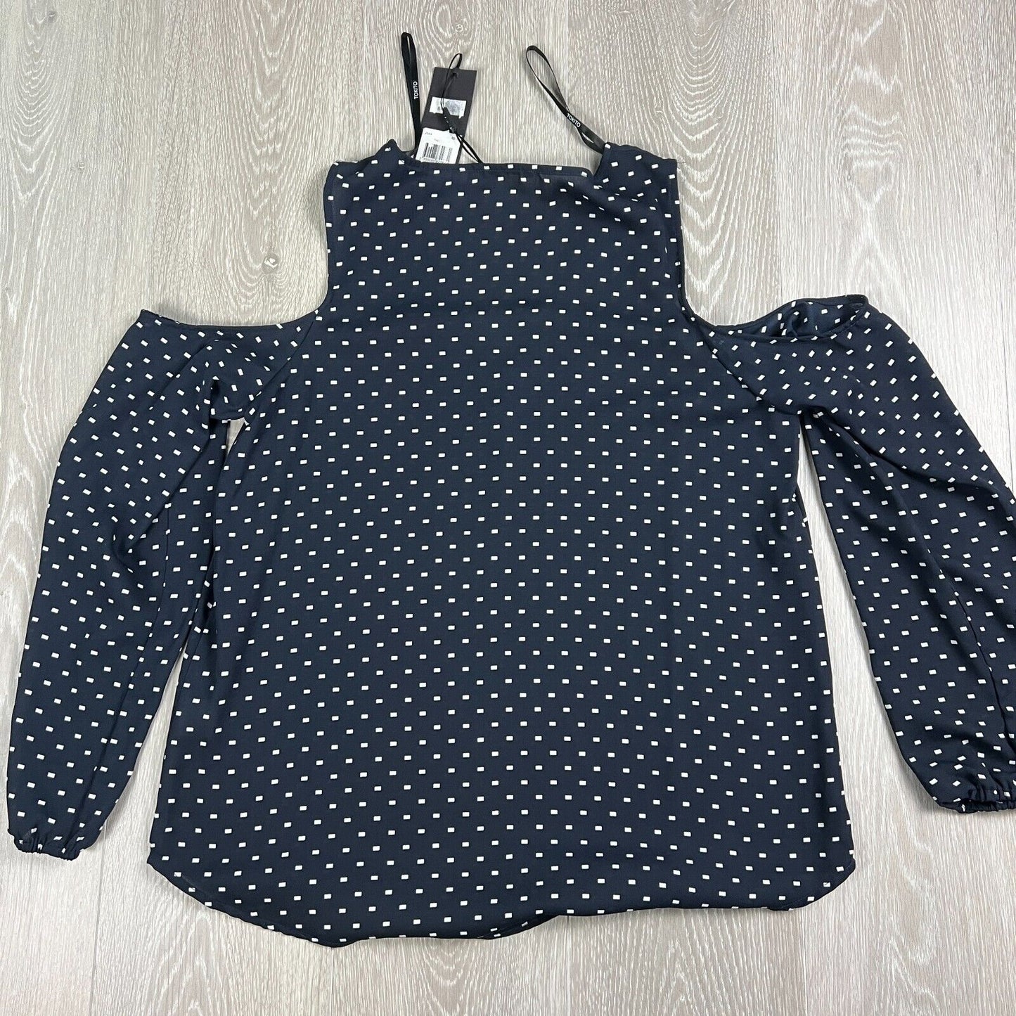 Tokito Womens Navy Long Sleeve Exposed Shoulders Blouse Size 10 (New)