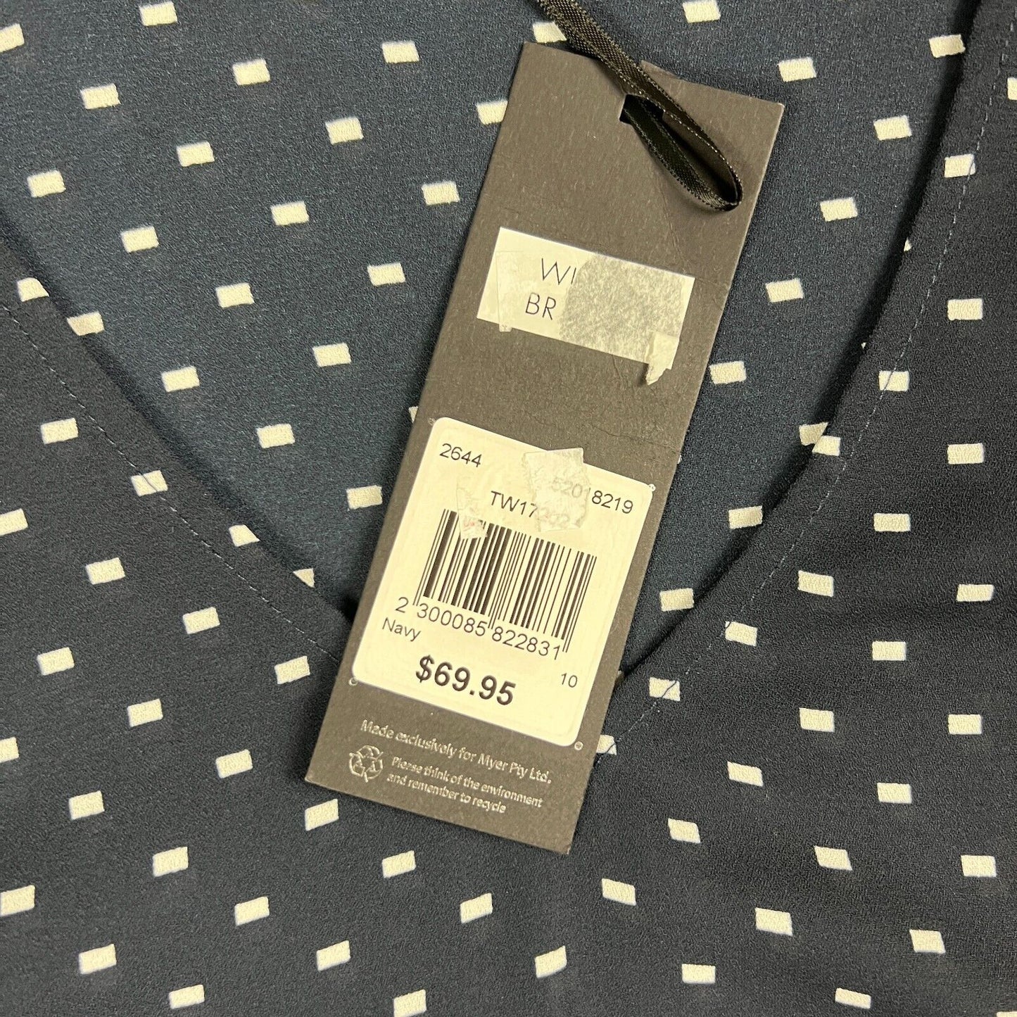Tokito Womens Navy Long Sleeve Exposed Shoulders Blouse Size 10 (New)