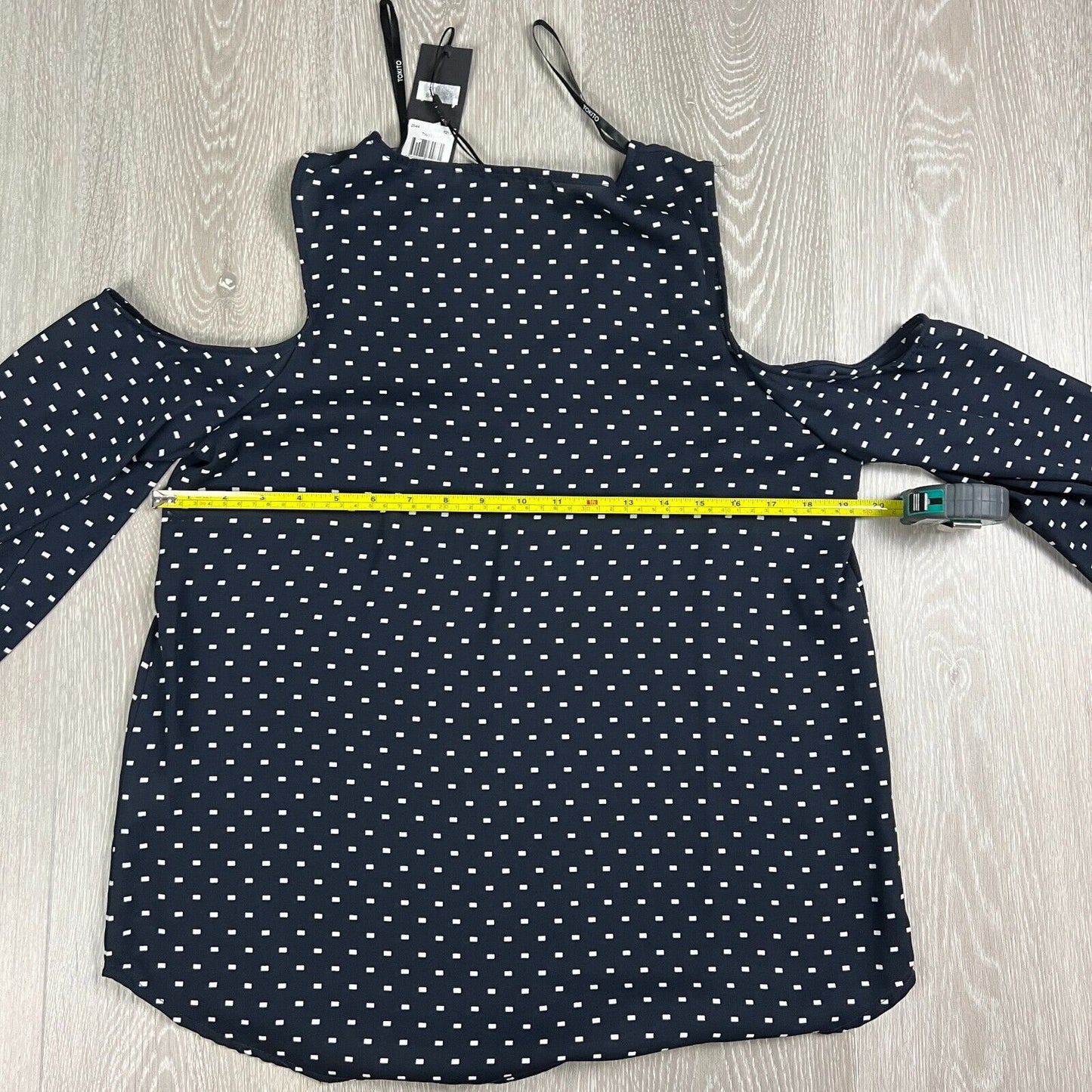Tokito Womens Navy Long Sleeve Exposed Shoulders Blouse Size 10 (New)
