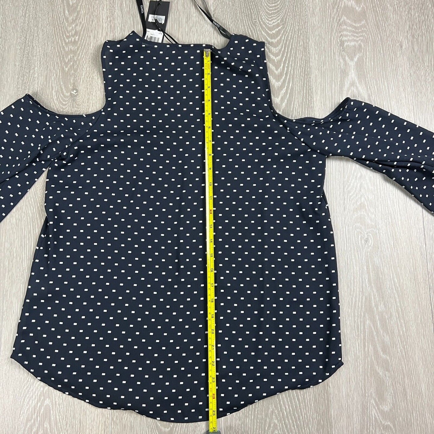 Tokito Womens Navy Long Sleeve Exposed Shoulders Blouse Size 10 (New)