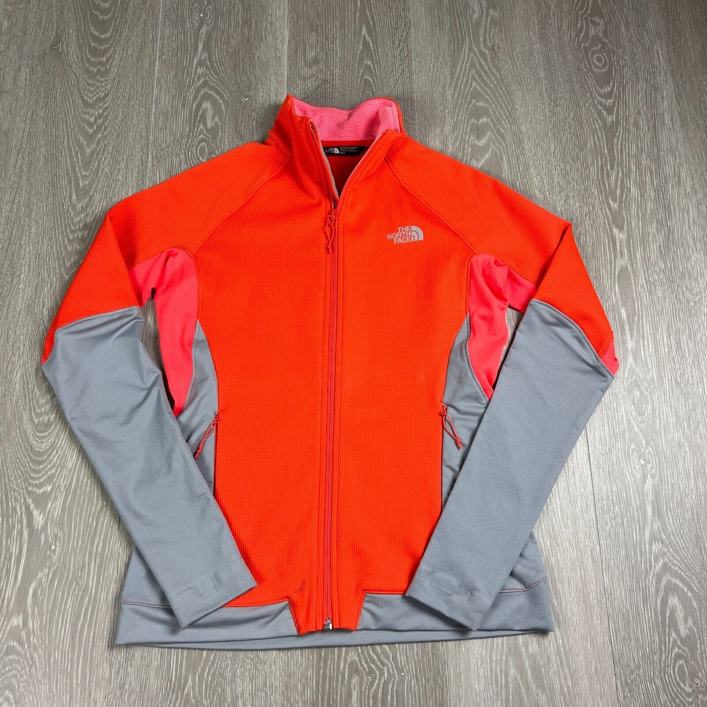 The North Face Womens Orange & Grey Full Zip Jacket Size Medium