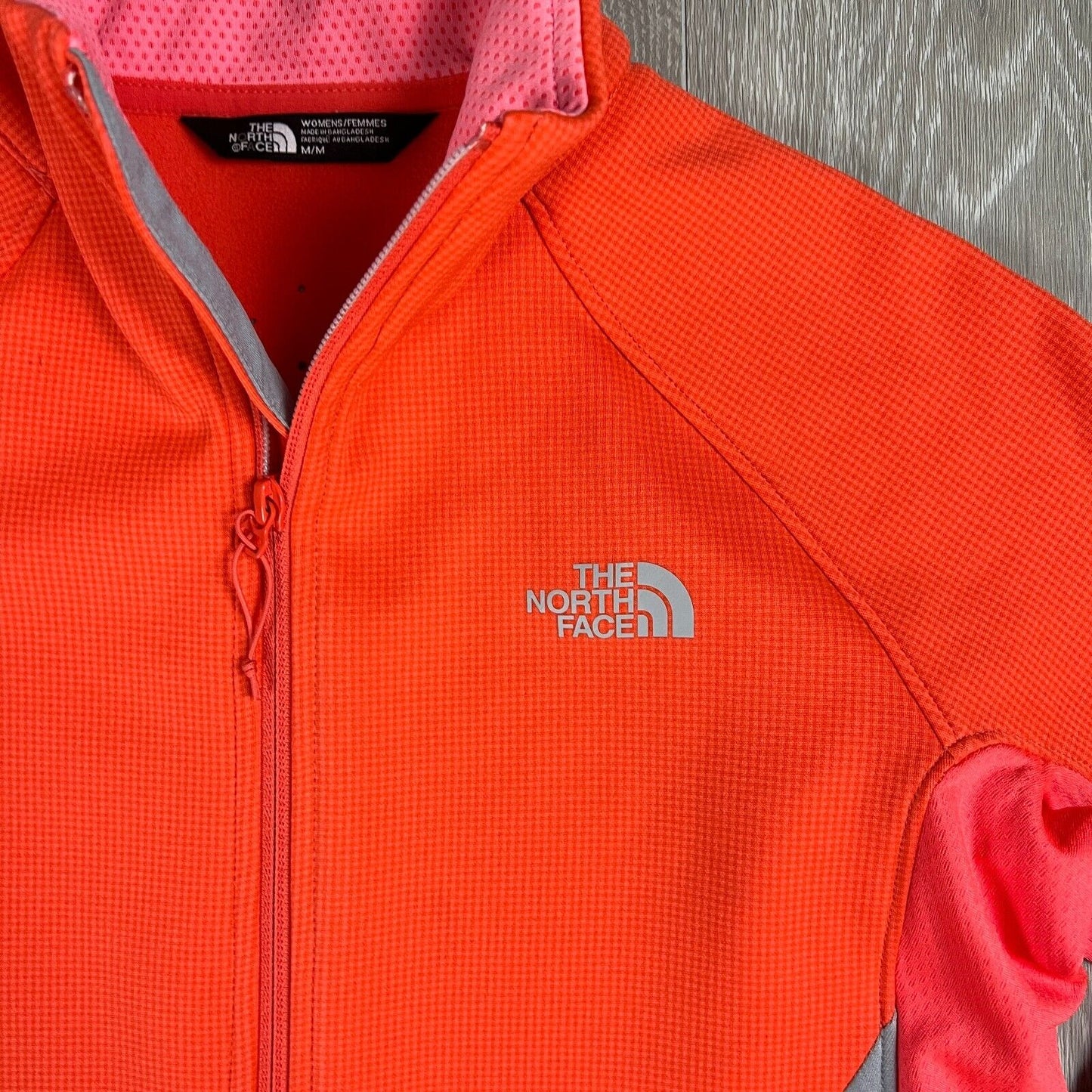 The North Face Womens Orange & Grey Full Zip Jacket Size Medium