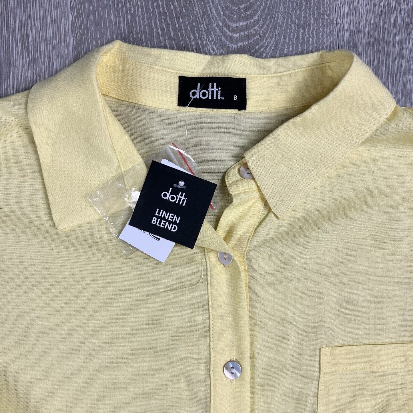 Dotti Womens Yellow Linen Oversized Button Up shirt Size 8 (New)