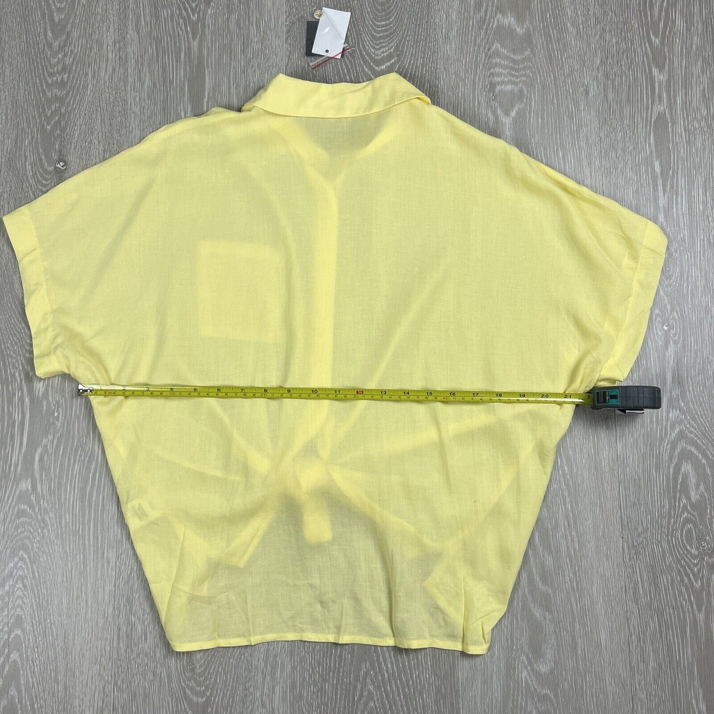 Dotti Womens Yellow Linen Oversized Button Up shirt Size 8 (New)