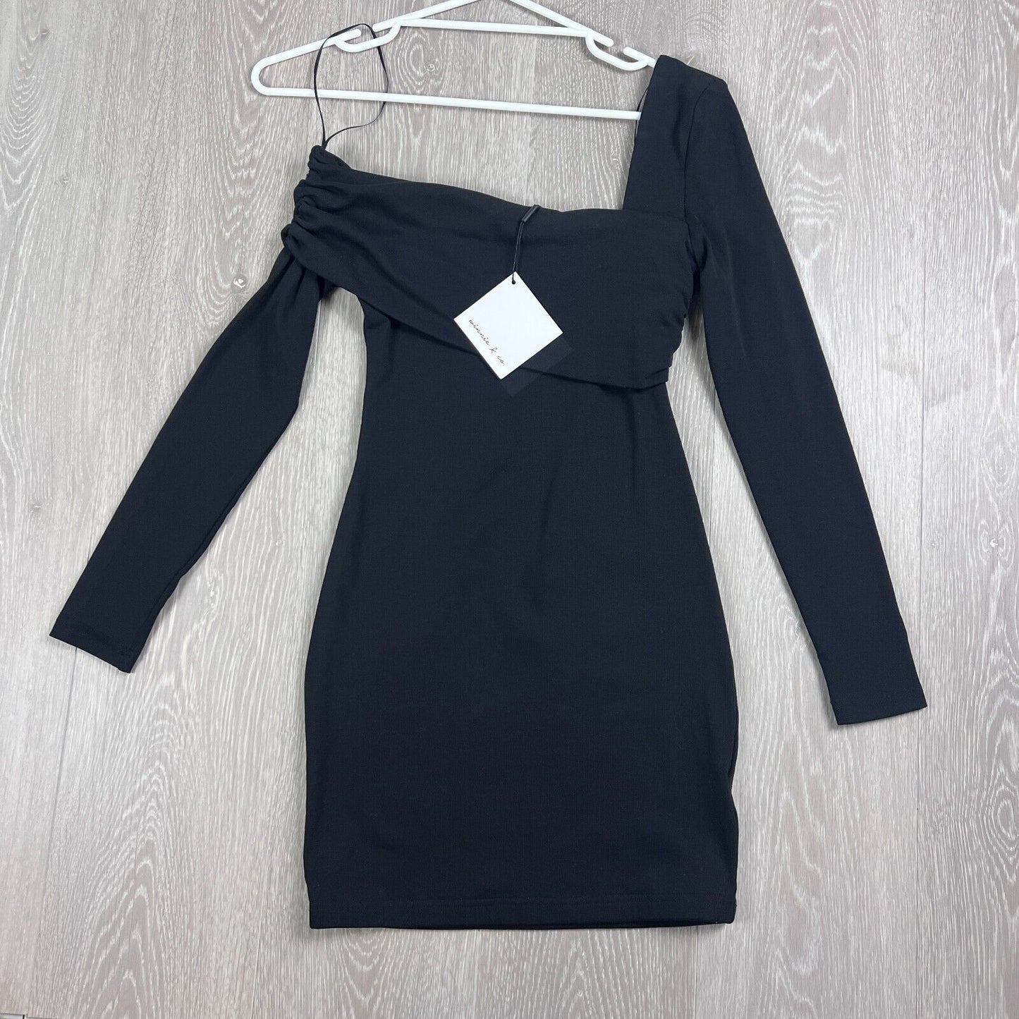 Winnie & Co Womens Black One Shoulder Short Dress Size 8 (New)