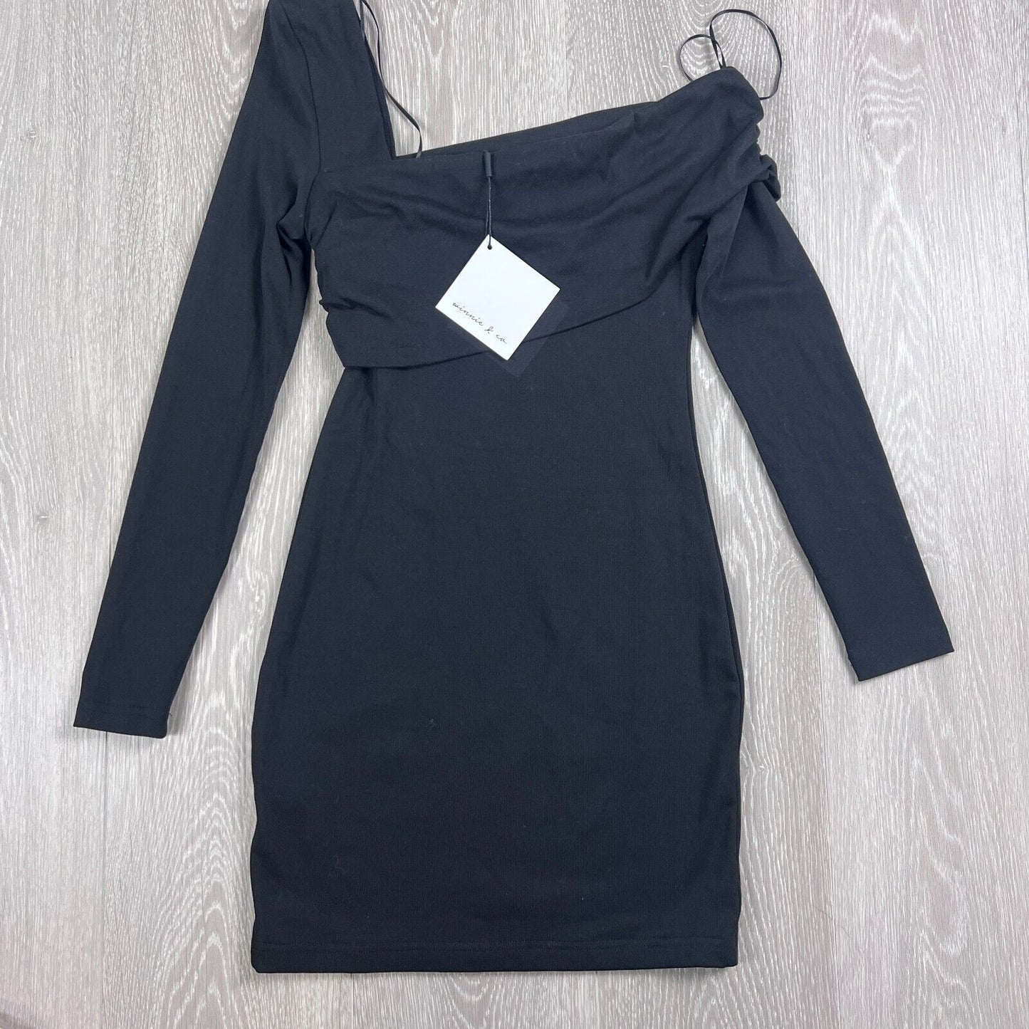 Winnie & Co Womens Black One Shoulder Short Dress Size 8 (New)