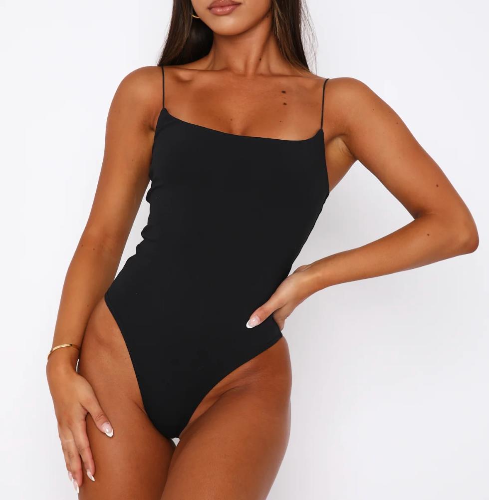 White Fox Womens Black She's Going Out Bodysuit Size M (new)