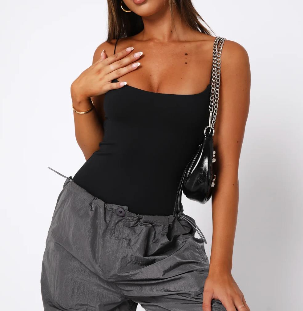White Fox Womens Black She's Going Out Bodysuit Size M (new)