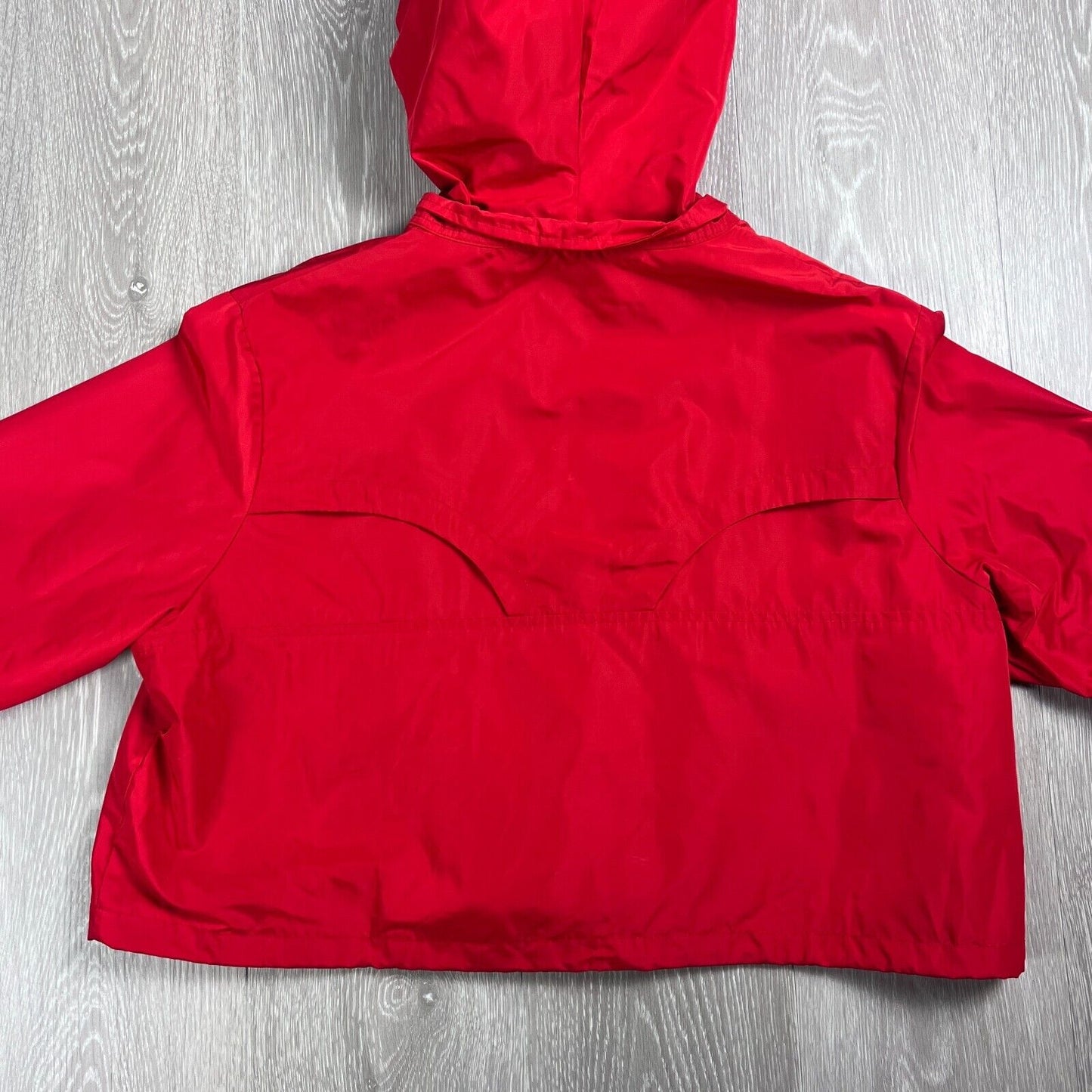 Saski Collection Womens Red Cropped Full Zip Hooded Jacket Size XL