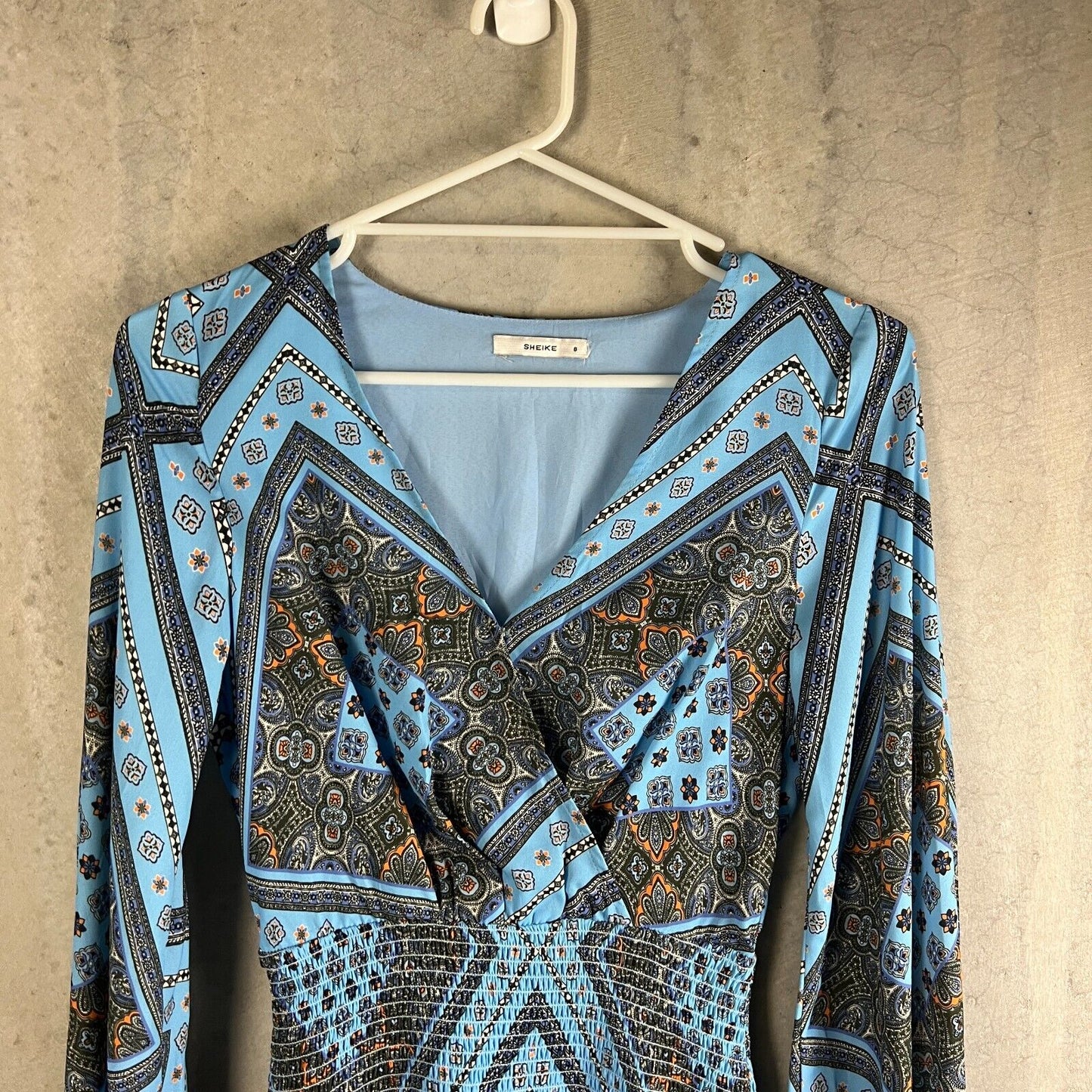 SHEIKE Womens Blue Long Sleeve Dress Size 8