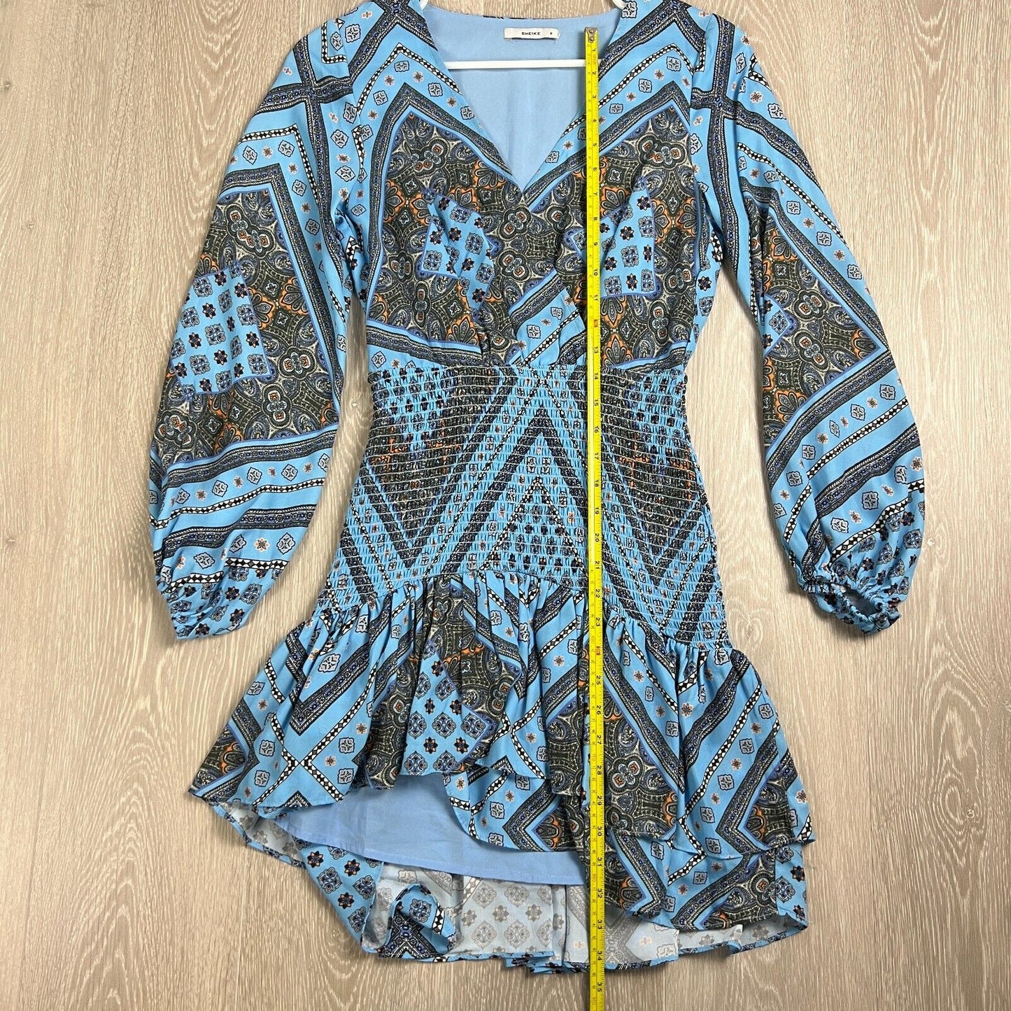 SHEIKE Womens Blue Long Sleeve Dress Size 8