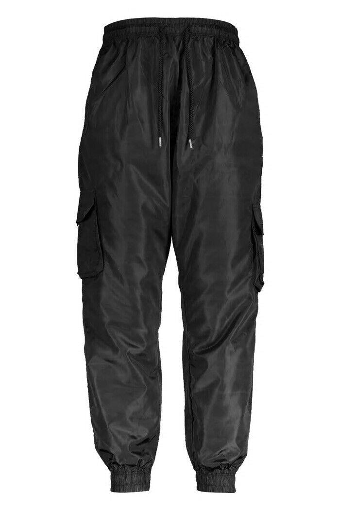 Boohoo Plus Womens Black Pocket Side Shell Jogger Size 28 (New)