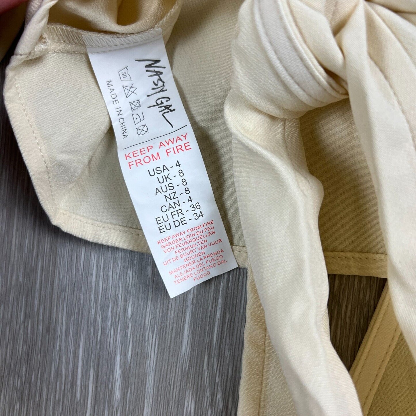 Nasty Gal Puff Sleeve Backless Tie Blouse Cream Size 8 (New)