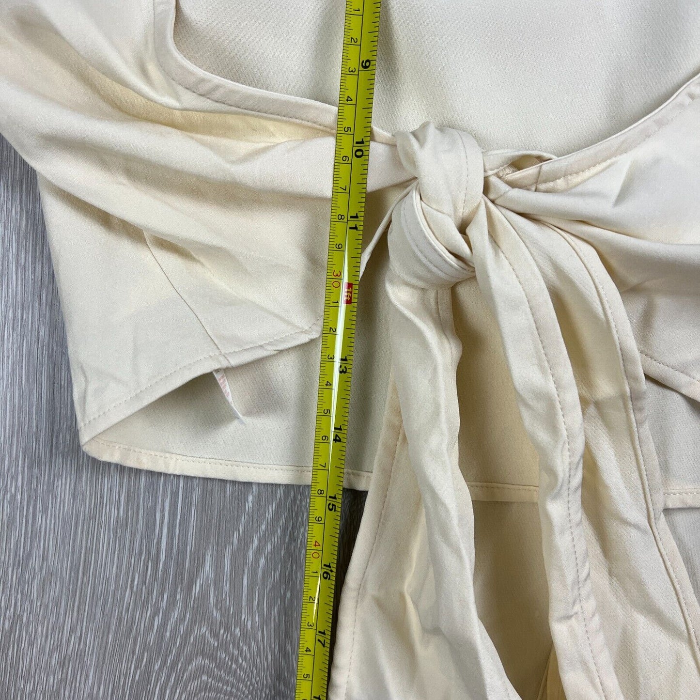 Nasty Gal Puff Sleeve Backless Tie Blouse Cream Size 8 (New)