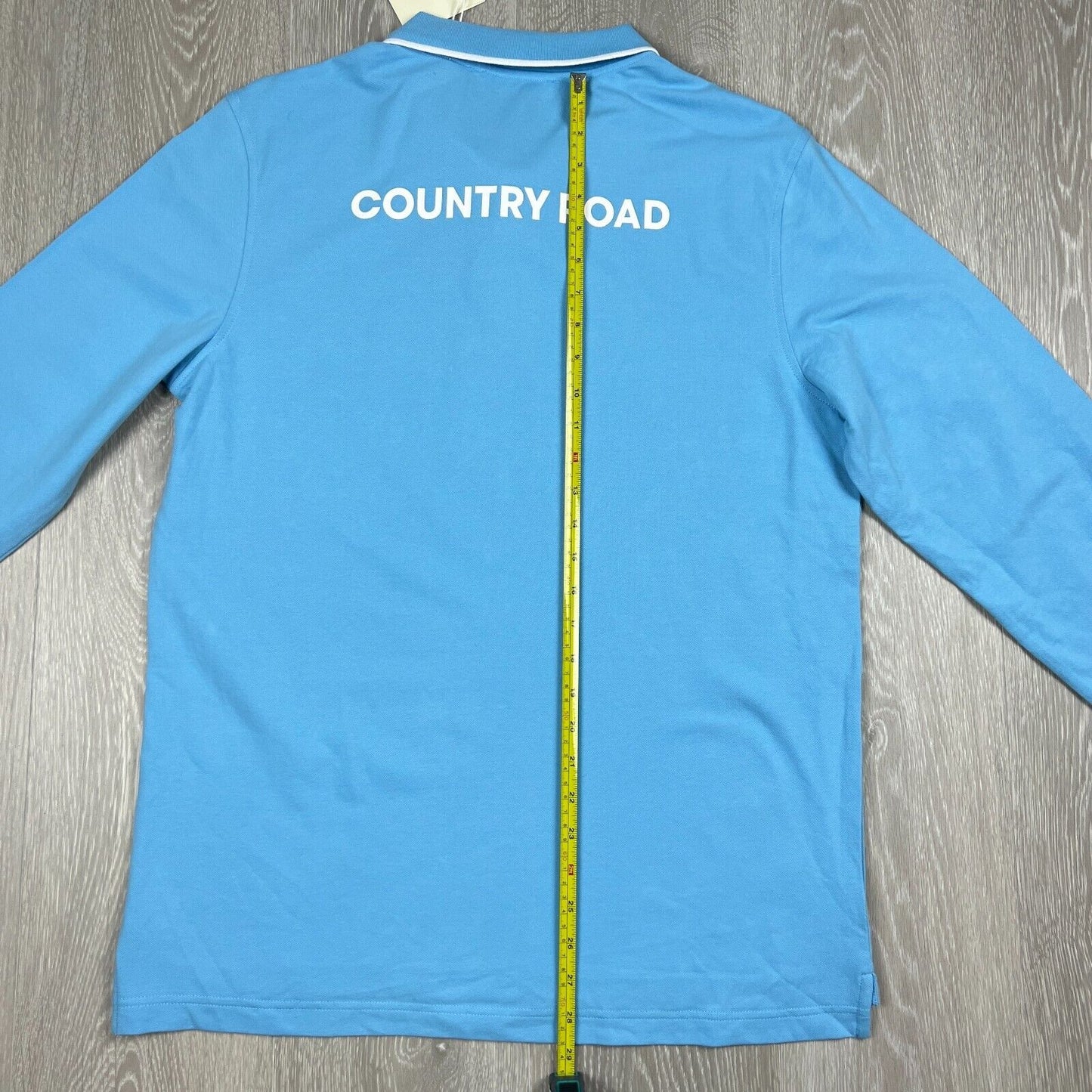 Country Road Australian Open Mens Blue Long Sleeve Polo Shirt Size Medium (New)