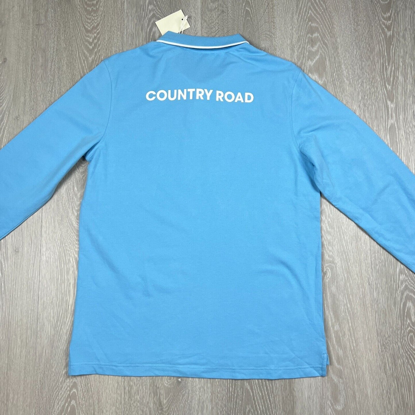 Country Road Australian Open Mens Blue Long Sleeve Polo Shirt Size Medium (New)