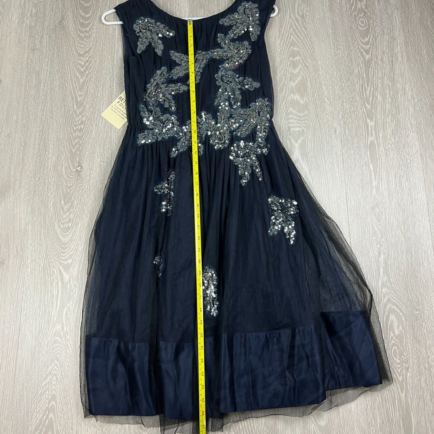 Phase Eight Womens Navy Blue Sequined Areatha Tulle Dress Size 8 (New)