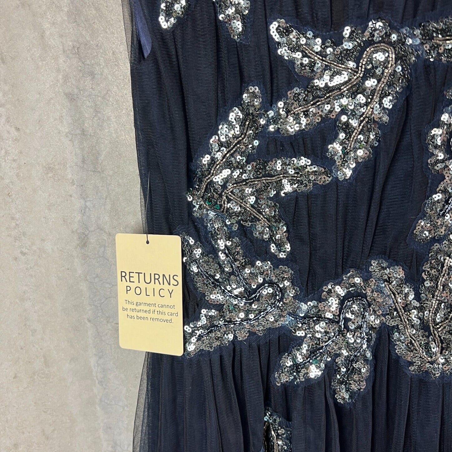 Phase Eight Womens Navy Blue Sequined Areatha Tulle Dress Size 8 (New)