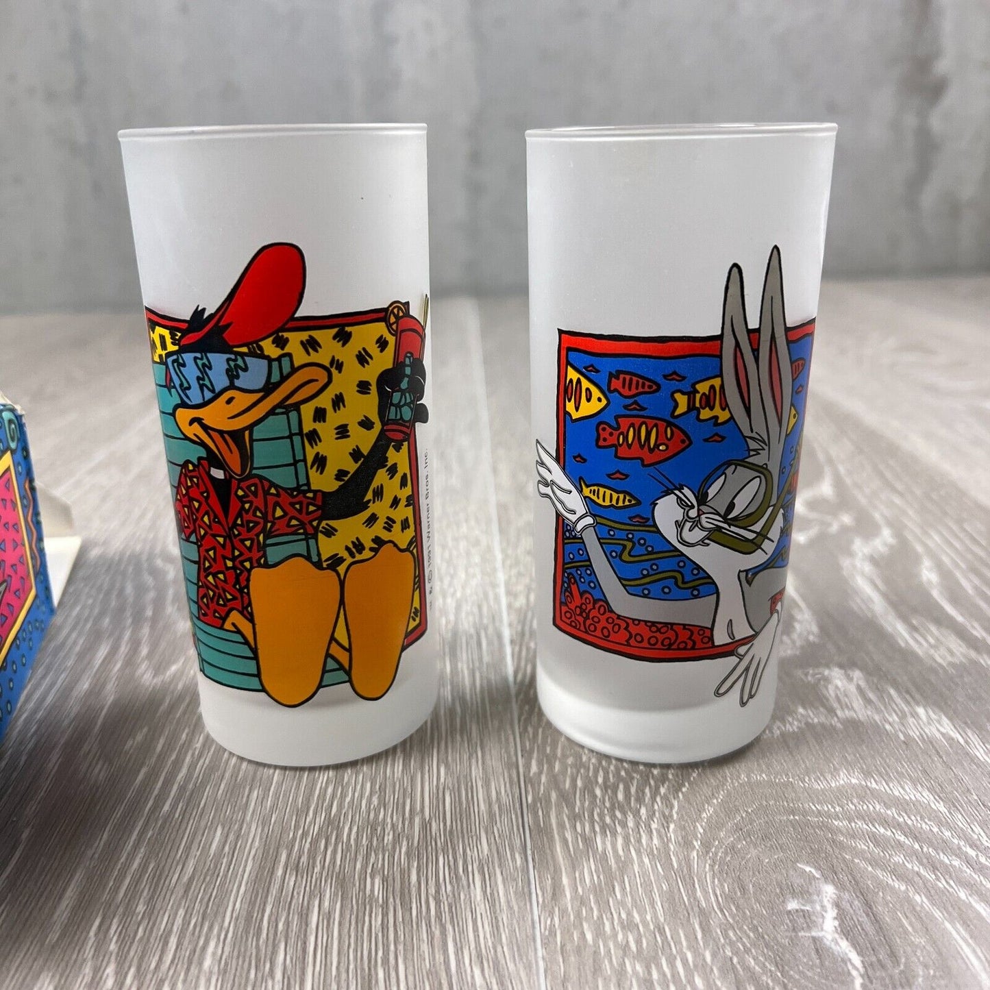 Vintage Looney Tunes KFC Promotional Glasses 1991 Original Box