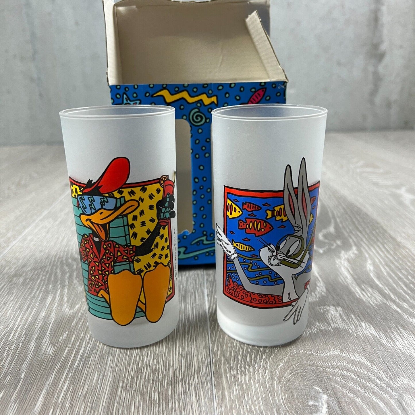 Vintage Looney Tunes KFC Promotional Glasses 1991 Original Box