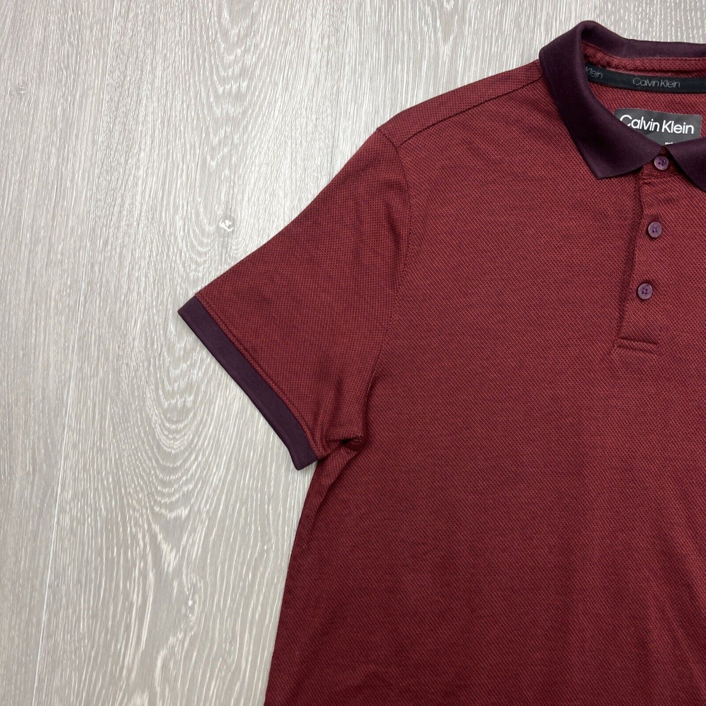 Calvin Klein Mens Red Short Sleeve Polo Shirt Size Small