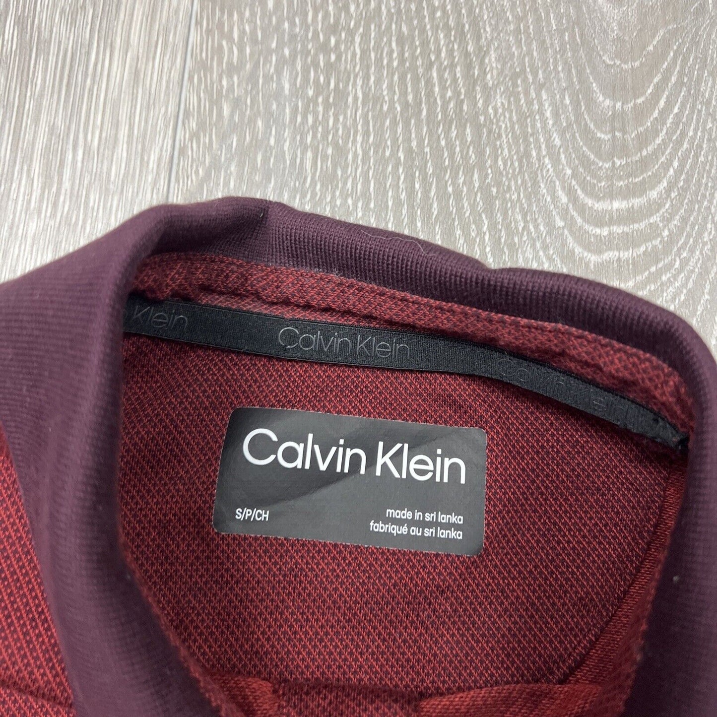 Calvin Klein Mens Red Short Sleeve Polo Shirt Size Small