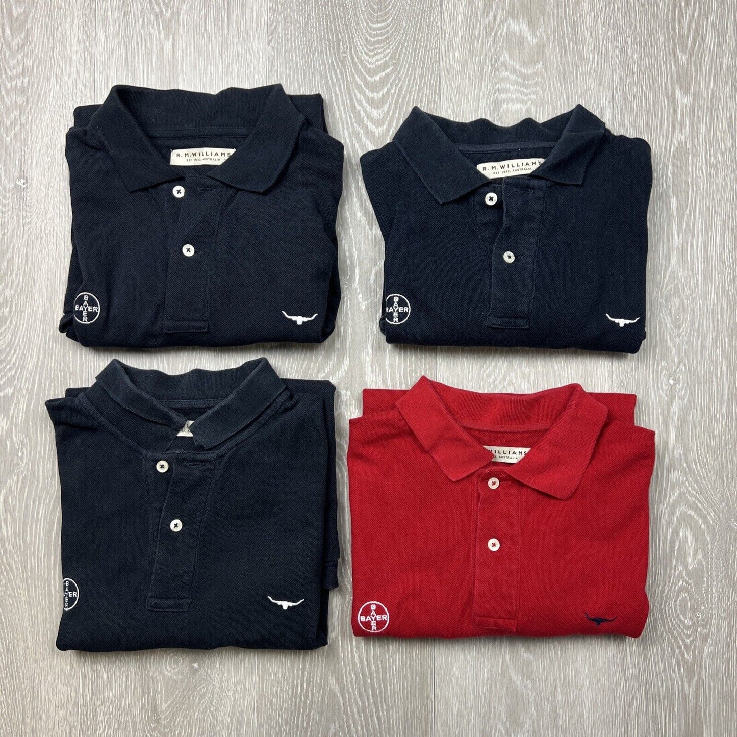 R.M Williams Mens Short Sleeve Polo Shirt Size M (bundle Of 4)