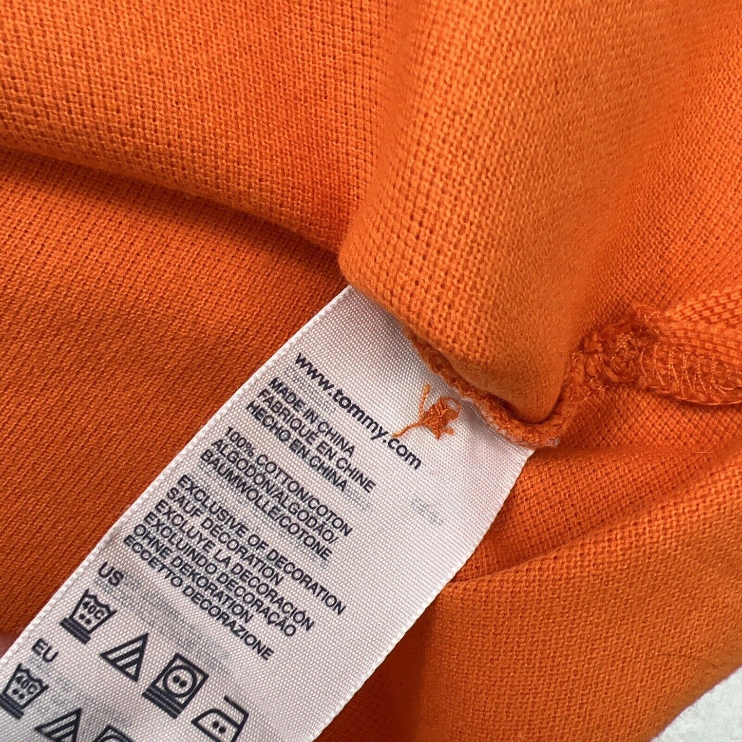 Tommy Hilfiger Mens Orange Polo Shirt Size 2XL