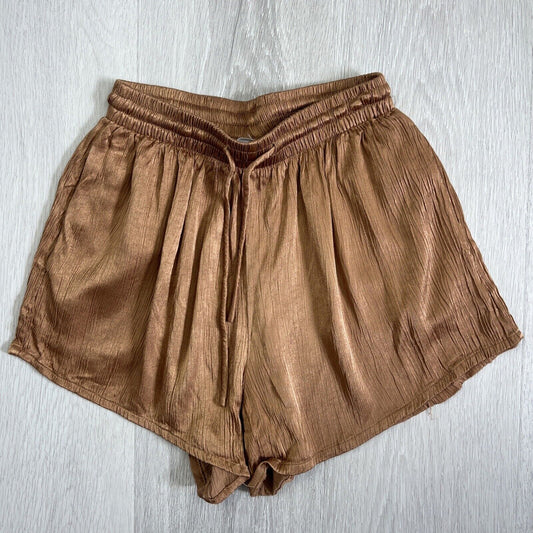 Cotton On Womens Satin Bronze Shorts Size 6