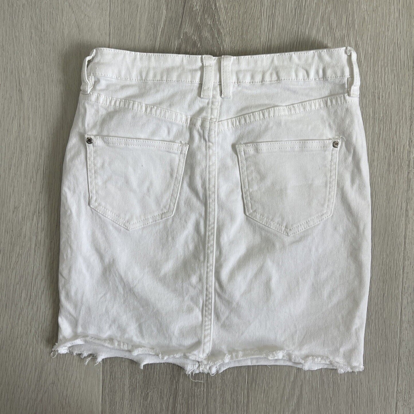 Forever New Womens White Denim Mini Skirt Size 6 AU