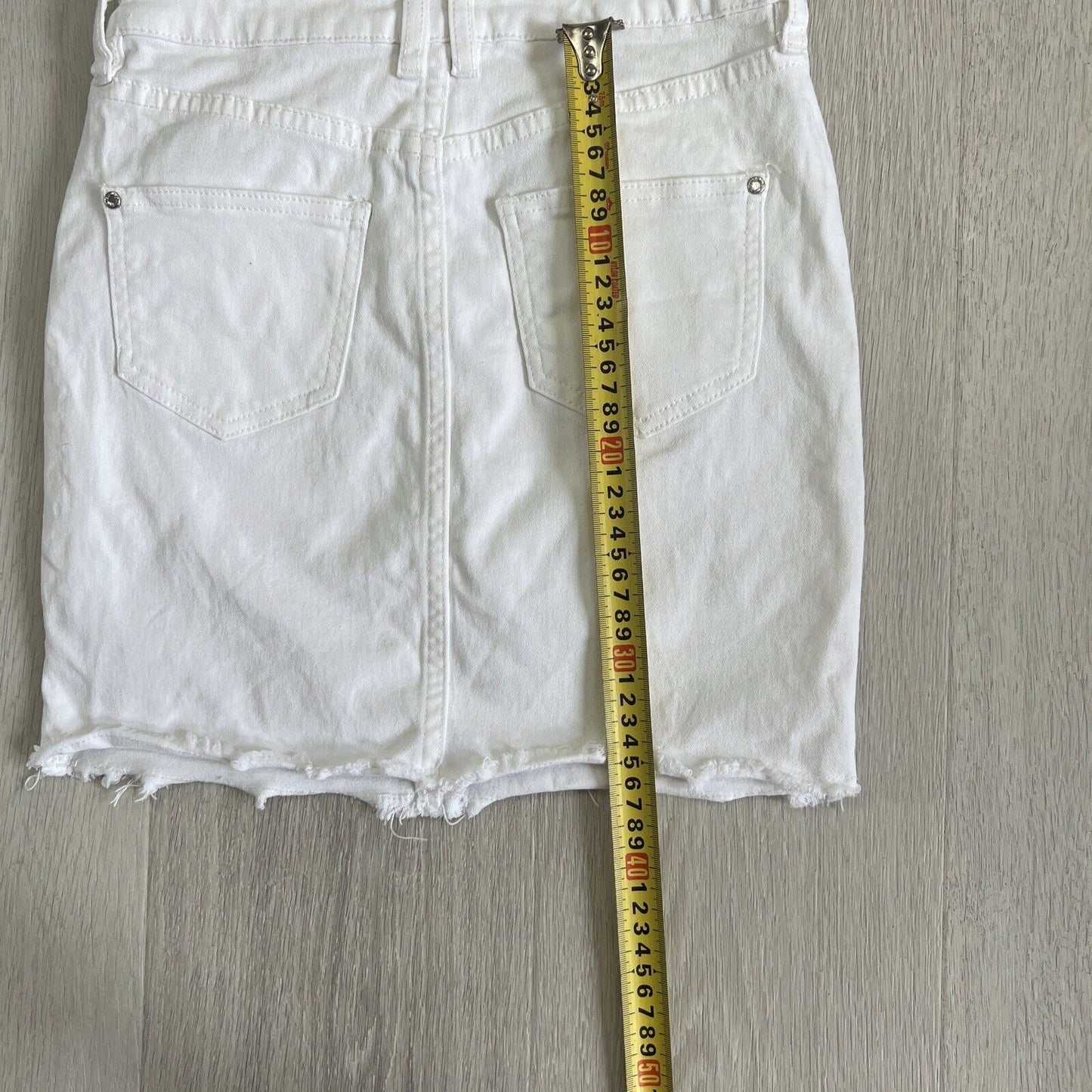 Forever New Womens White Denim Mini Skirt Size 6 AU