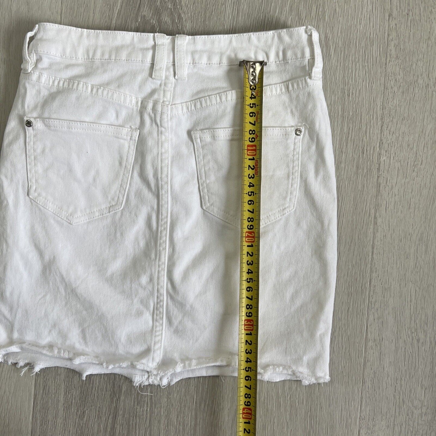 Forever New Womens White Denim Mini Skirt Size 6 AU