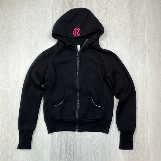 Lululemon Womens Black Full Zip Activewear Hoodie Size 4