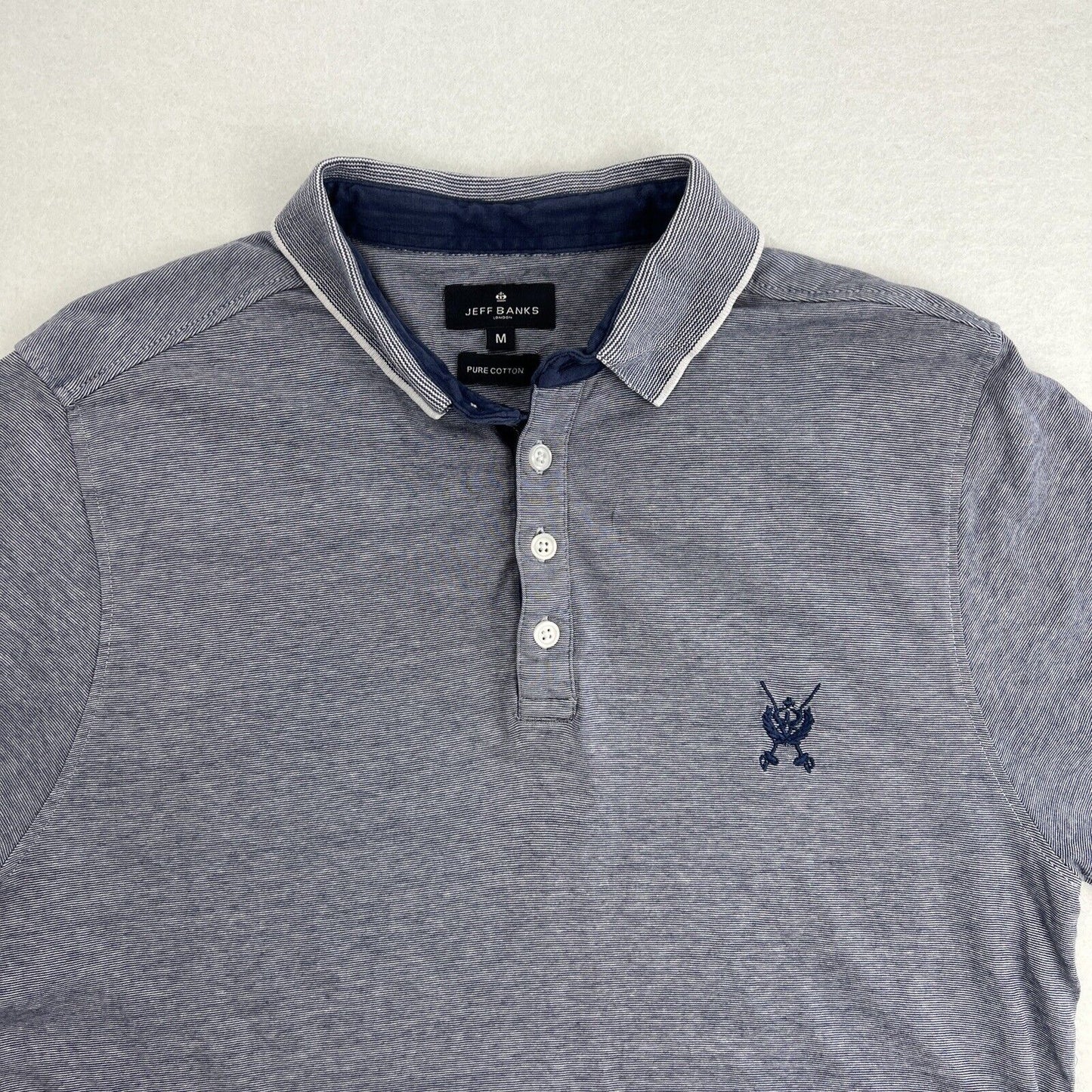 Jeff Banks Mens Blue Polo Shirt Size Medium