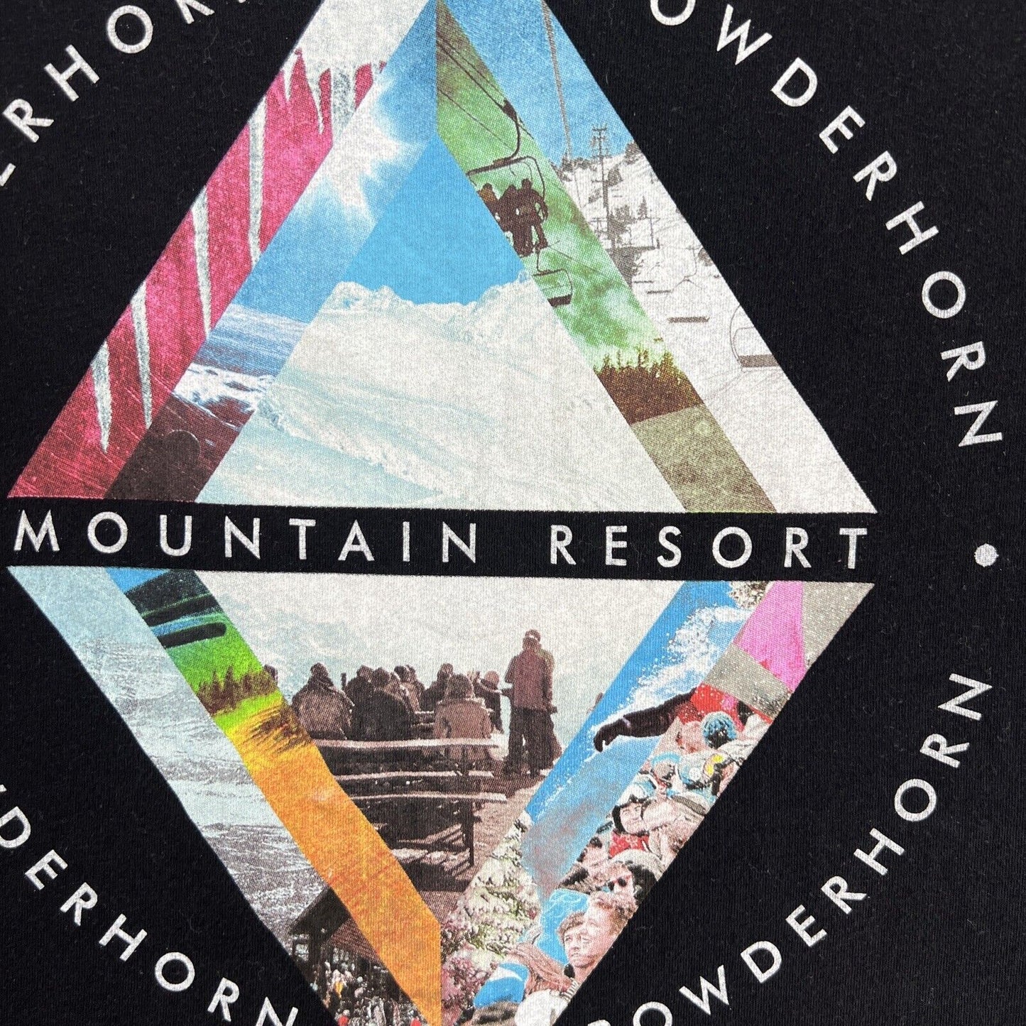 Powderhorn Mountain Resort Mens Black T-Shirt Size Medium