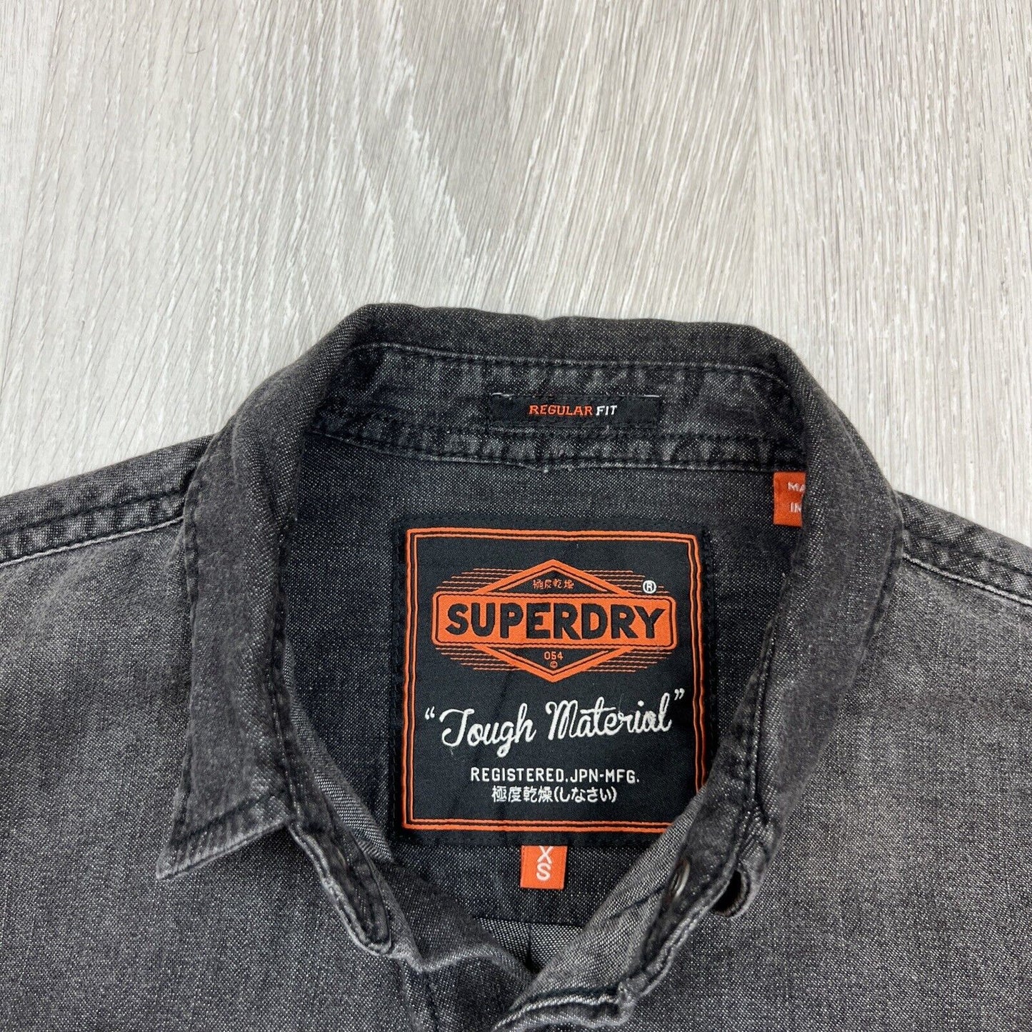 Superdry Black Long Sleeve Button Up Denim Shirt Size XS