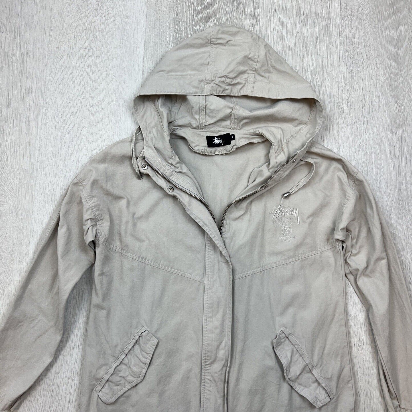 Stussy Womens Hooded Light Cotton Jacket Size 6