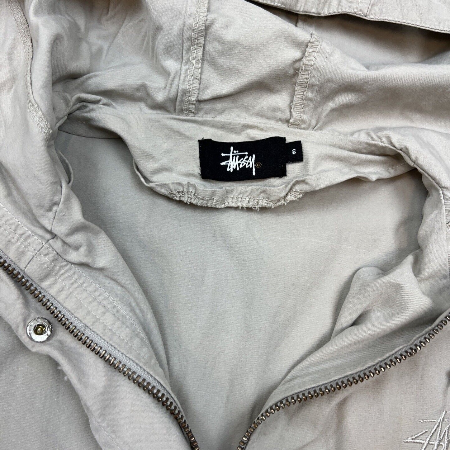 Stussy Womens Hooded Light Cotton Jacket Size 6