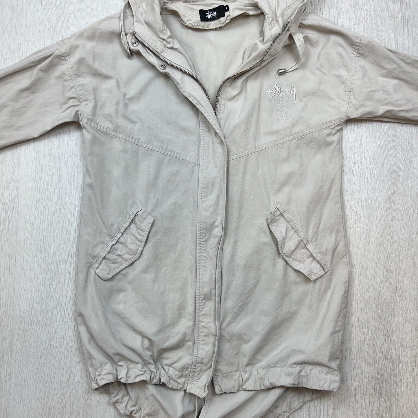 Stussy Womens Hooded Light Cotton Jacket Size 6