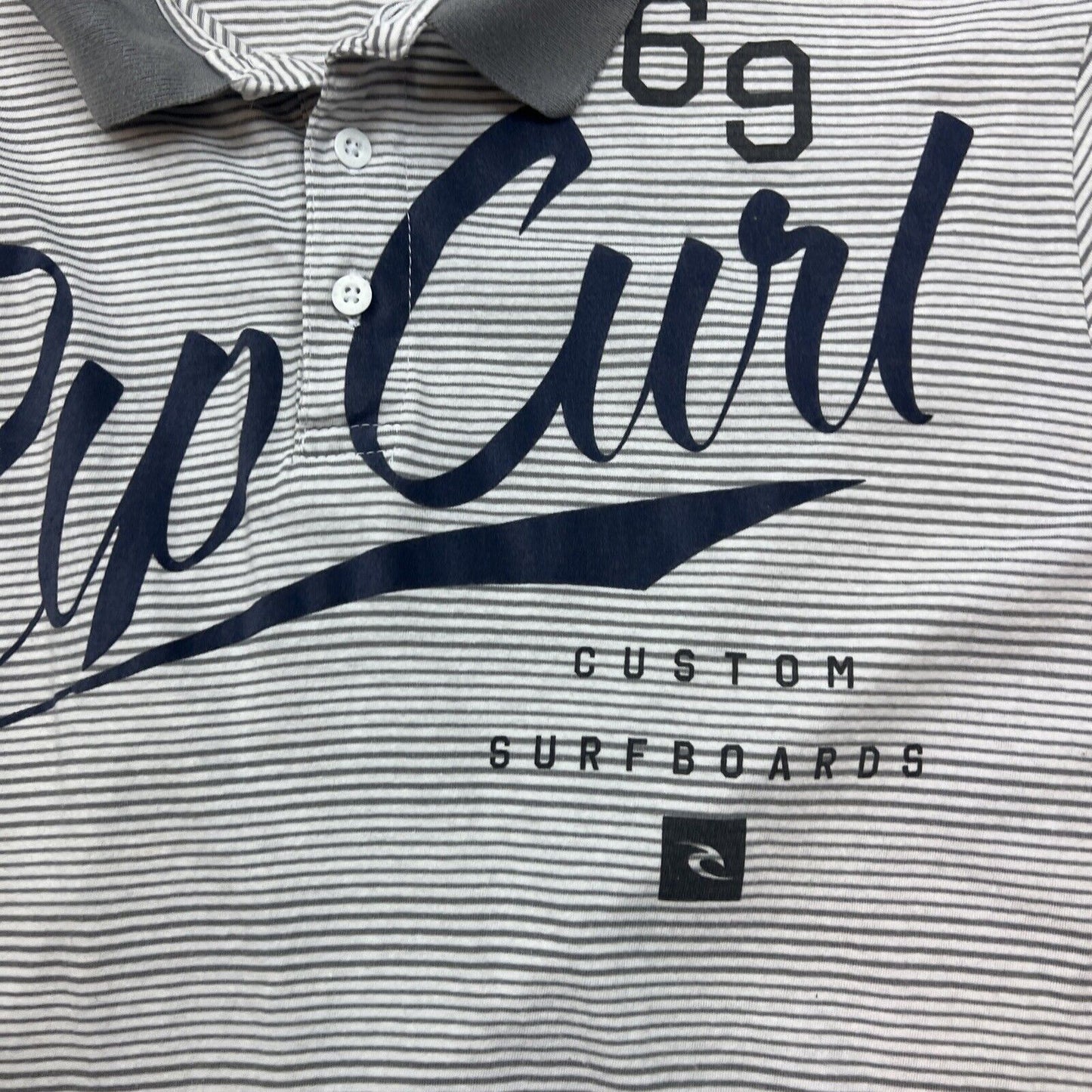 Rip Curl Mens Vintage Striped Polo Shirt Size Large