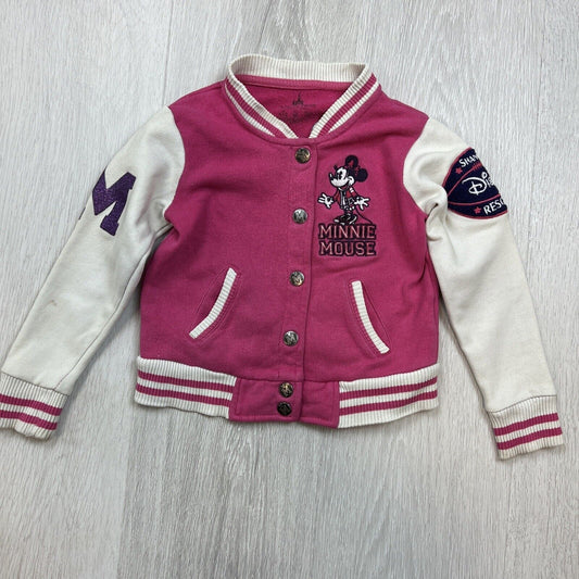 Disney Disneyland Resort Shanghai Minnie Mouse Girls Varsity Jacket Size 3-4 Yrs