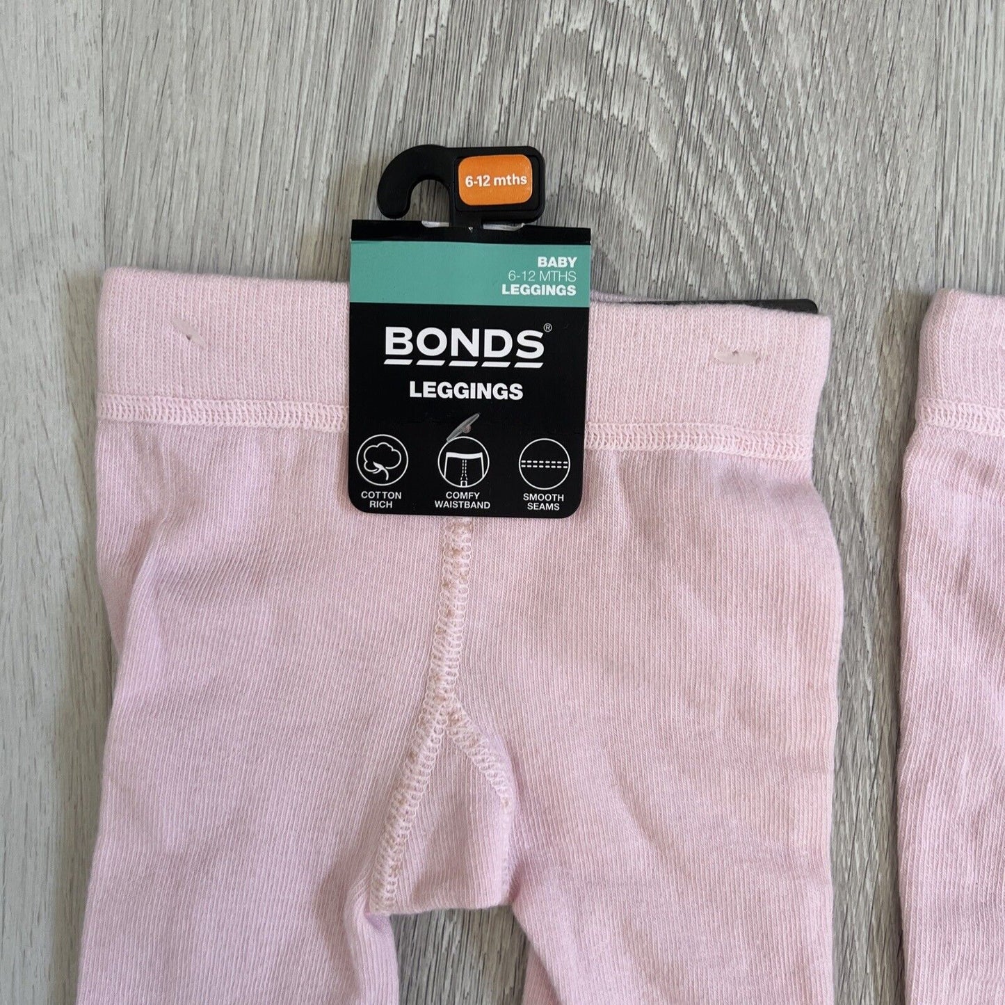 Bonds Baby Pink Leggings Size 6-12 Months (2 Pairs)