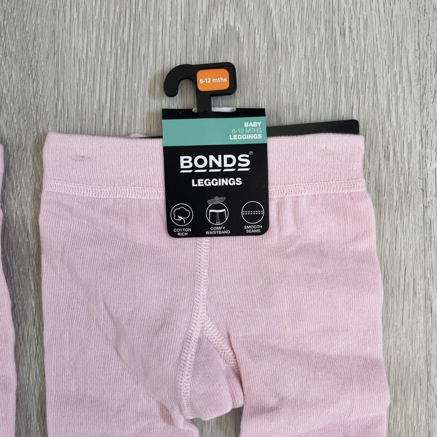 Bonds Baby Pink Leggings Size 6-12 Months (2 Pairs)