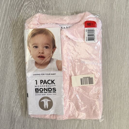 Bonds Wondersuit Baby Girls Pink Rowling Jumpsuit Size 1 / 9-12 Months