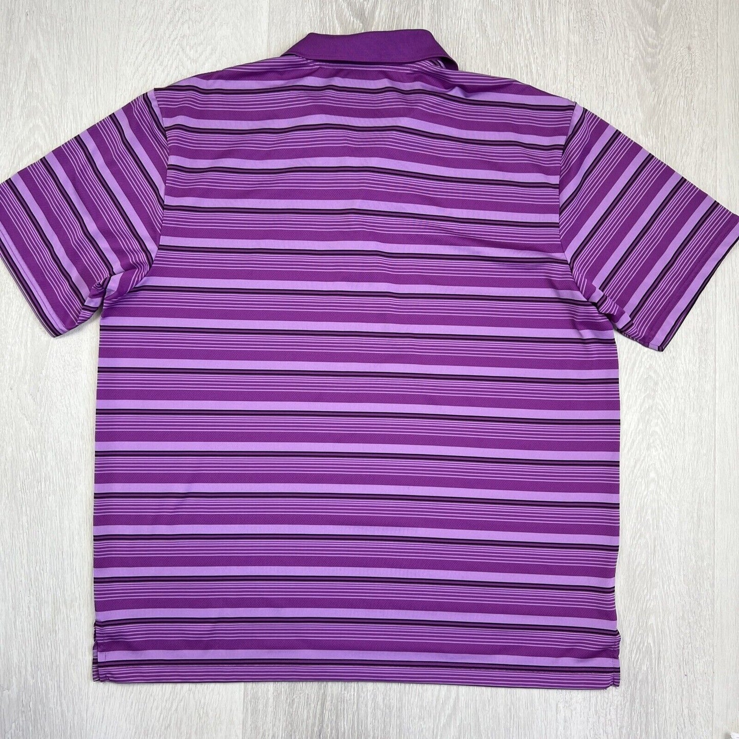 PGA Tour Mens Purple Stripped Polo Shirt Size 2XL