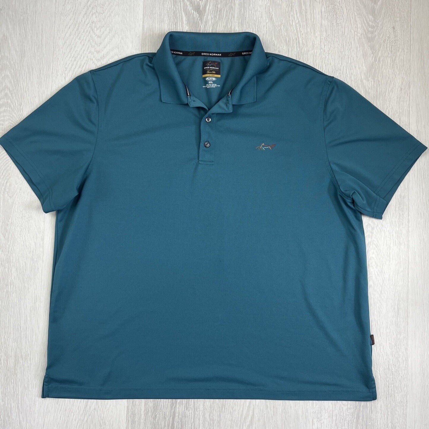 Greg Norman For Tasso Elba Mens Teal Golf Polo Shirt Size 2XL