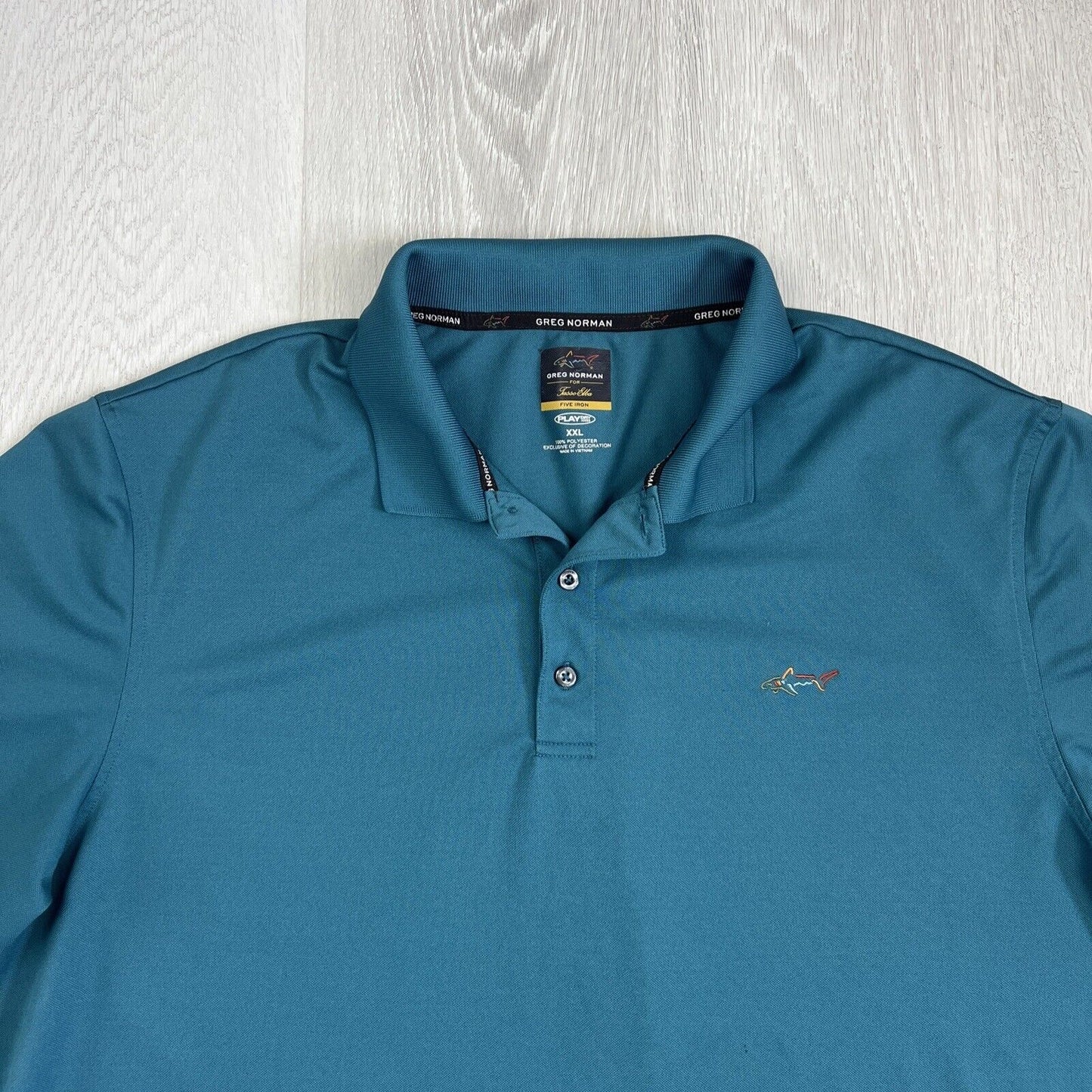 Greg Norman For Tasso Elba Mens Teal Golf Polo Shirt Size 2XL