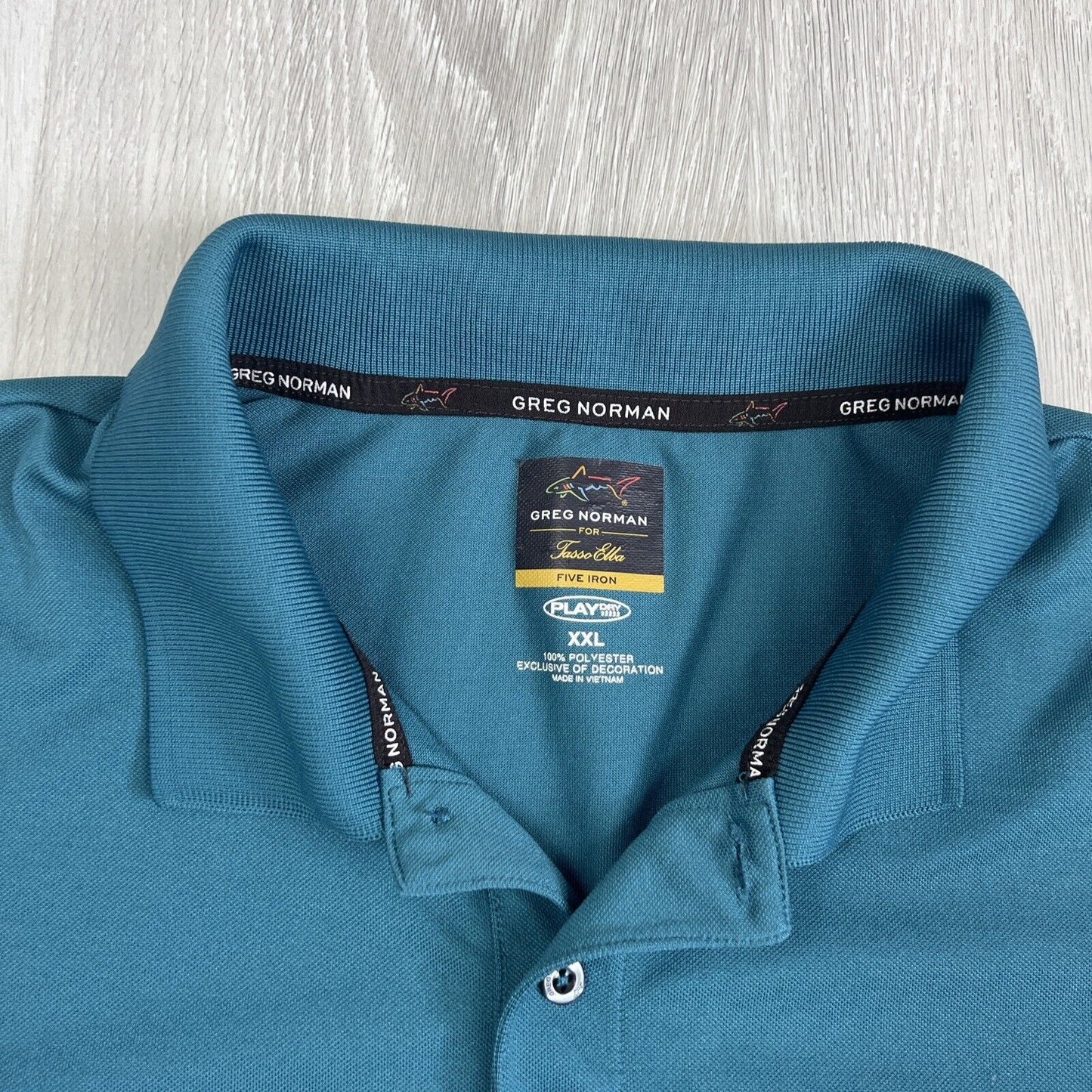 Greg Norman For Tasso Elba Mens Teal Golf Polo Shirt Size 2XL