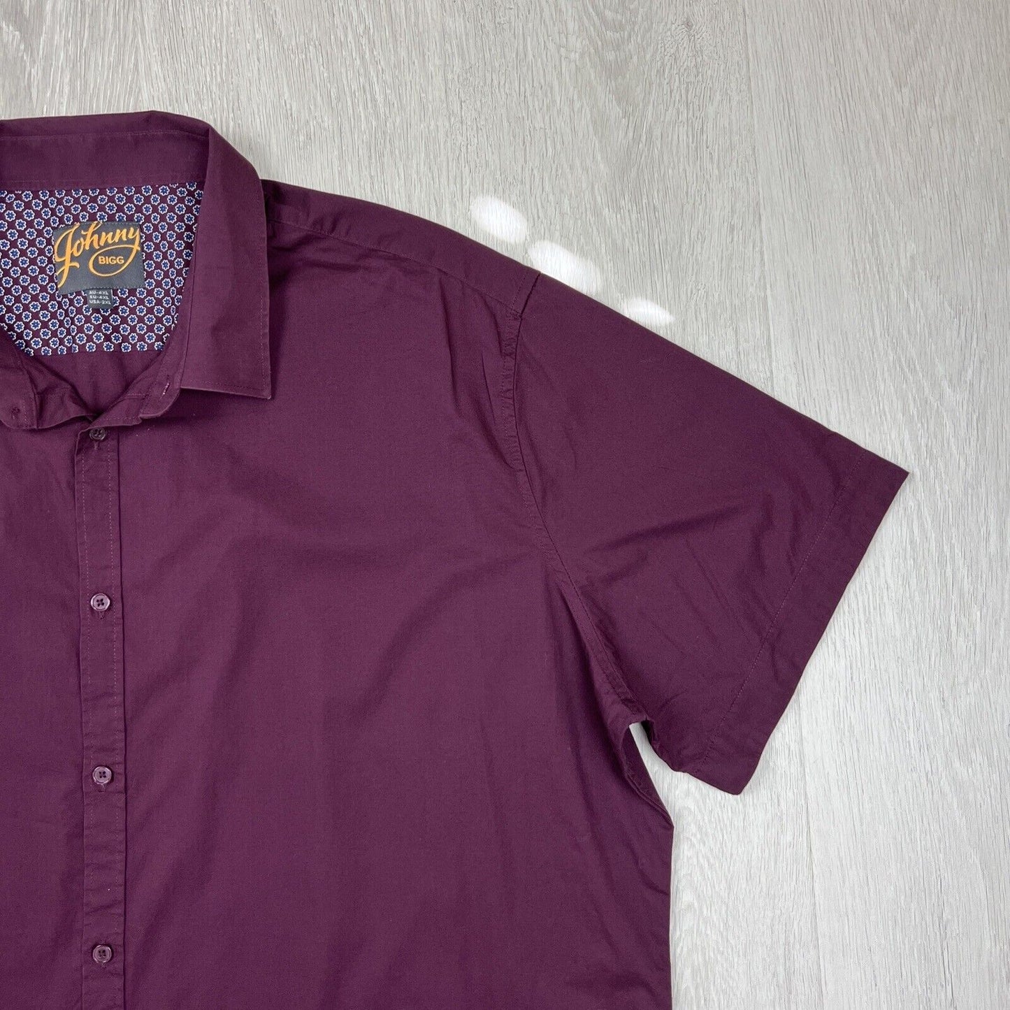 Johnny Bigg Mens Maroon Short Sleeve Button Up Shirt Size 4XL